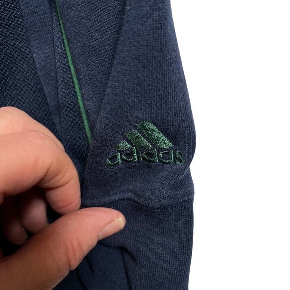 Adidas Notre Dame Pullover Hoodie Size XL Blue Green‎ Logo Spell Out Pockets - Picture 5 of 12